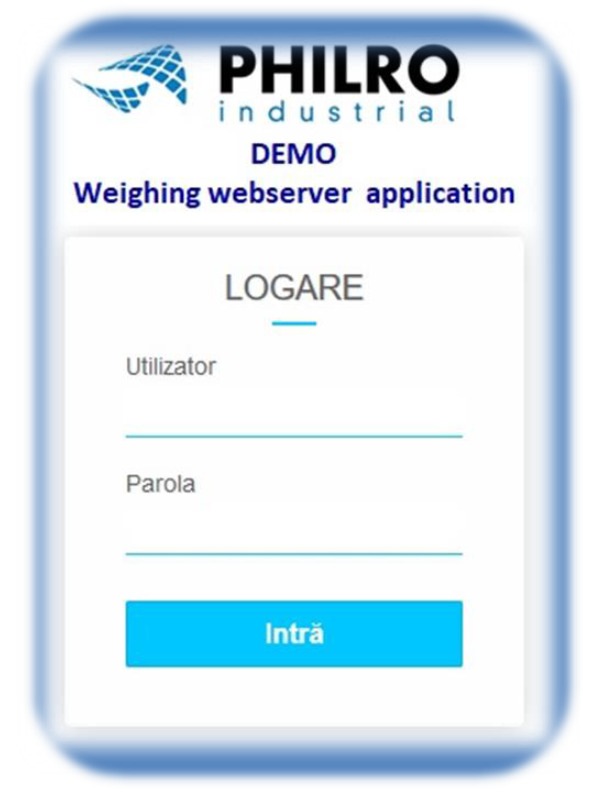Philro Industrial demo weighing webserver application